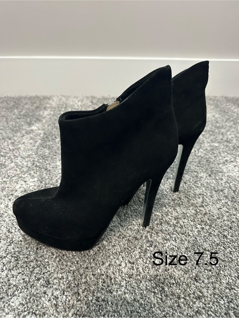 Chinese Laundry Black Suede High Heel Ankle Booties